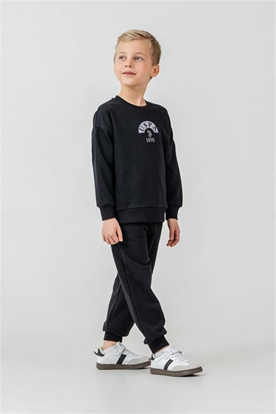 U.S Polo Assn Erkek Çocuk Nakışlı Eşofman Takımı Siyah US2631-G