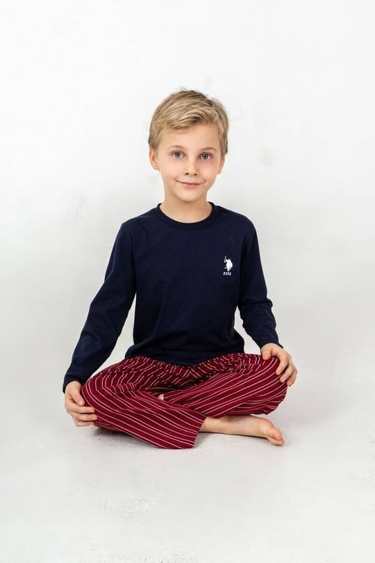 U.S Polo Assn Erkek Çocuk Çizgili Pijama Takımı Lacivert US2645-4