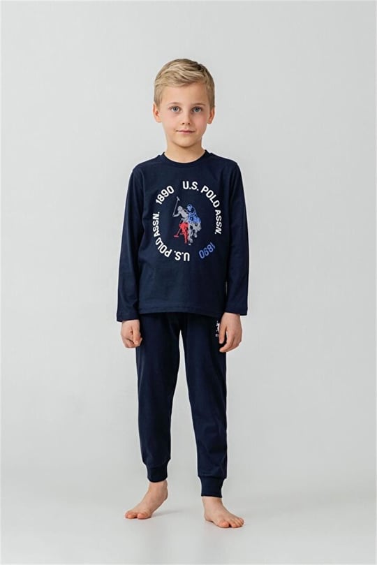 U.S Polo Assn Erkek Çocuk Baskılı Pijama Takımı Lacivert US2638-G