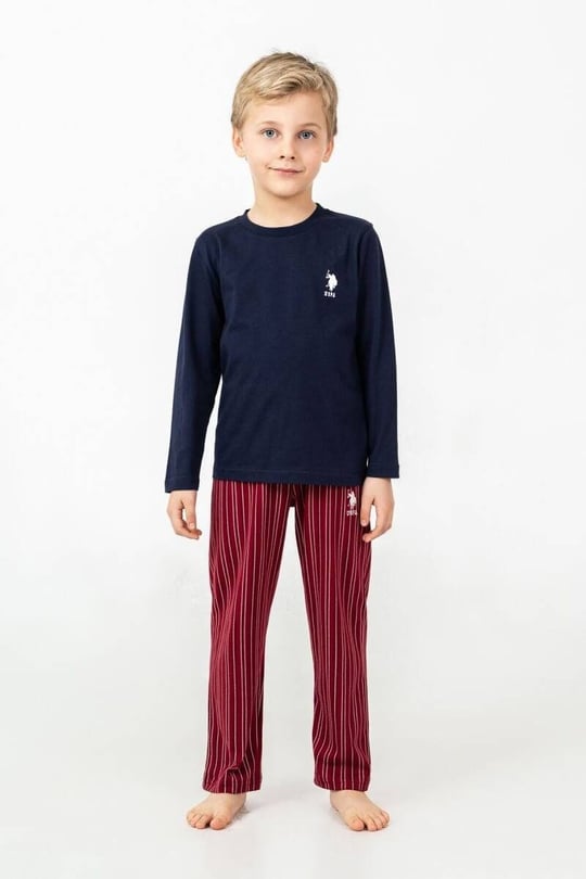 U.S Polo Assn Erkek Çocuk Çizgili Pijama Takımı Lacivert US2645-4