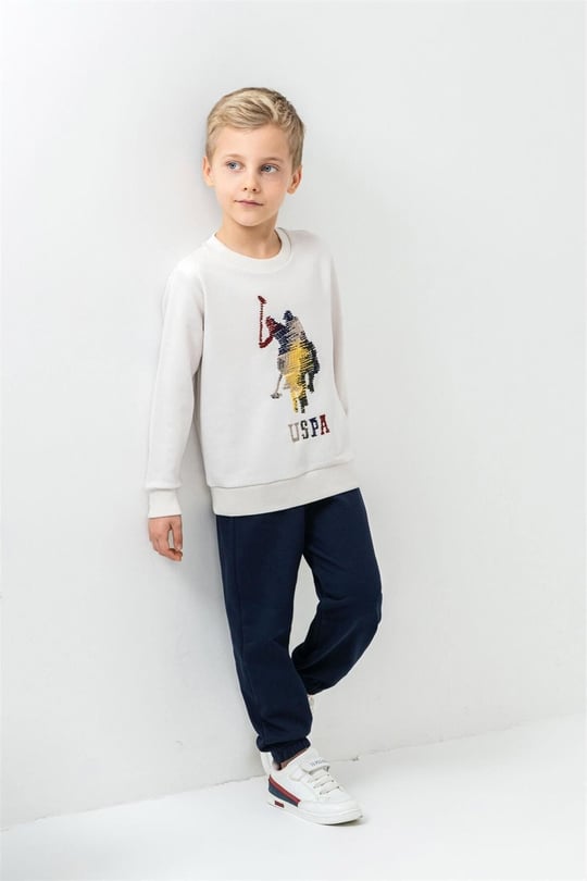 U.S Polo Assn Erkek Çocuk Nakışlı Eşofman Takımı Taş US2625-4