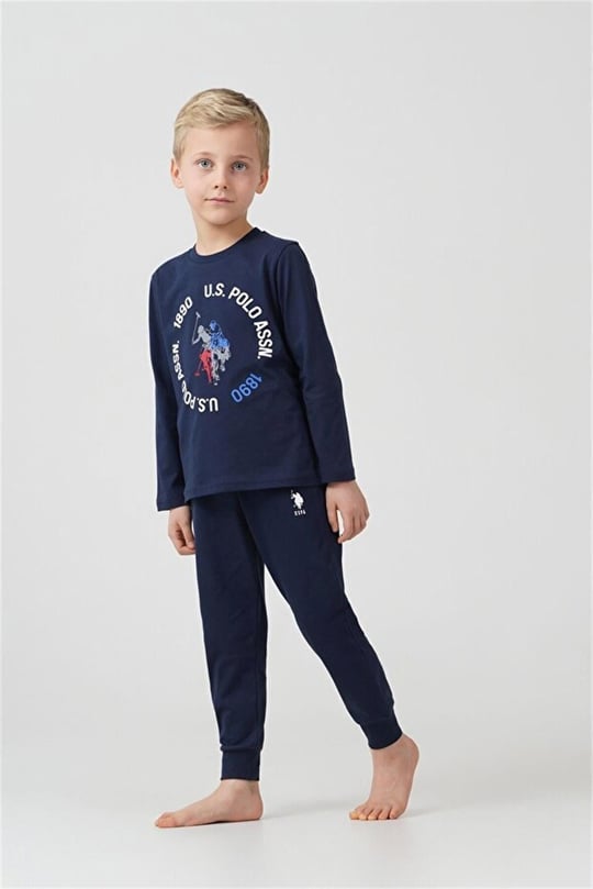 U.S Polo Assn Erkek Çocuk Baskılı Pijama Takımı Lacivert US2638-G