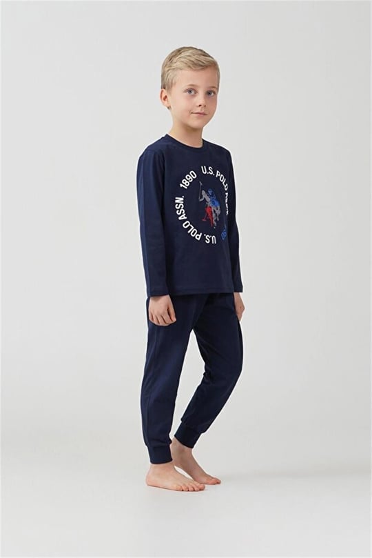 U.S Polo Assn Erkek Çocuk Baskılı Pijama Takımı Lacivert US2638-G