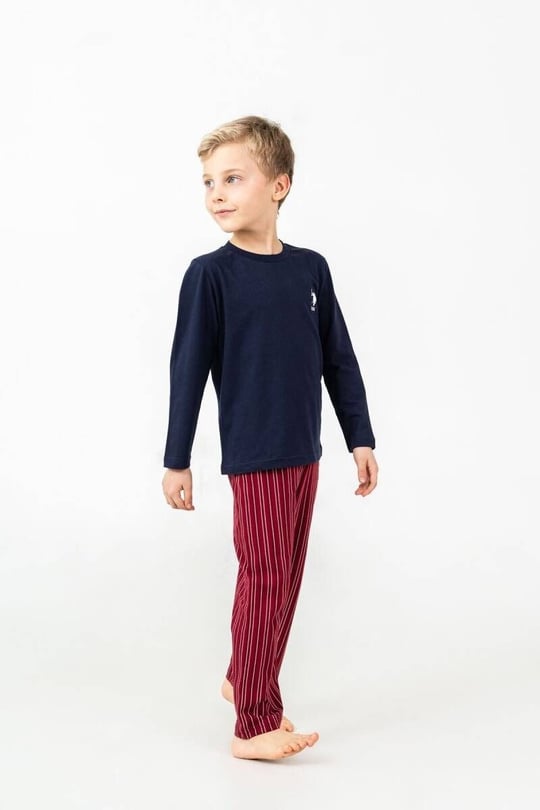 U.S Polo Assn Erkek Çocuk Çizgili Pijama Takımı Lacivert US2645-4