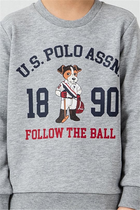 U.S Polo Assn Erkek Çocuk Baskılı Eşofman Takımı Gri US2632-G