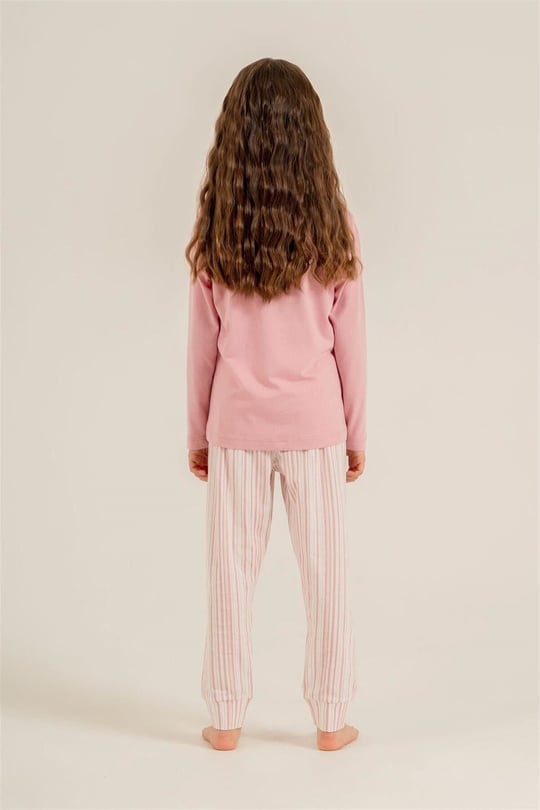 U.S Polo Assn Kız Çocuk Baskılı Pijama Takımı Pembe US2727-4