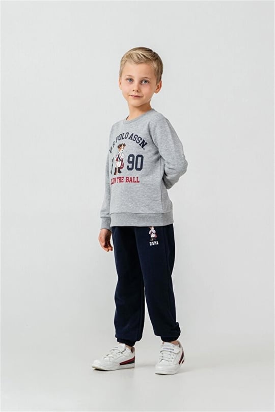 U.S Polo Assn Erkek Çocuk Baskılı Eşofman Takımı Gri US2632-G