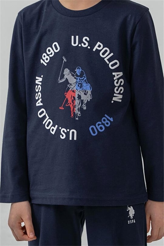 U.S Polo Assn Erkek Çocuk Baskılı Pijama Takımı Lacivert US2638-G