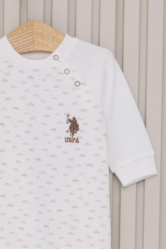 U.S. Polo Assn Erkek Bebek Tulum Krem USB2025
