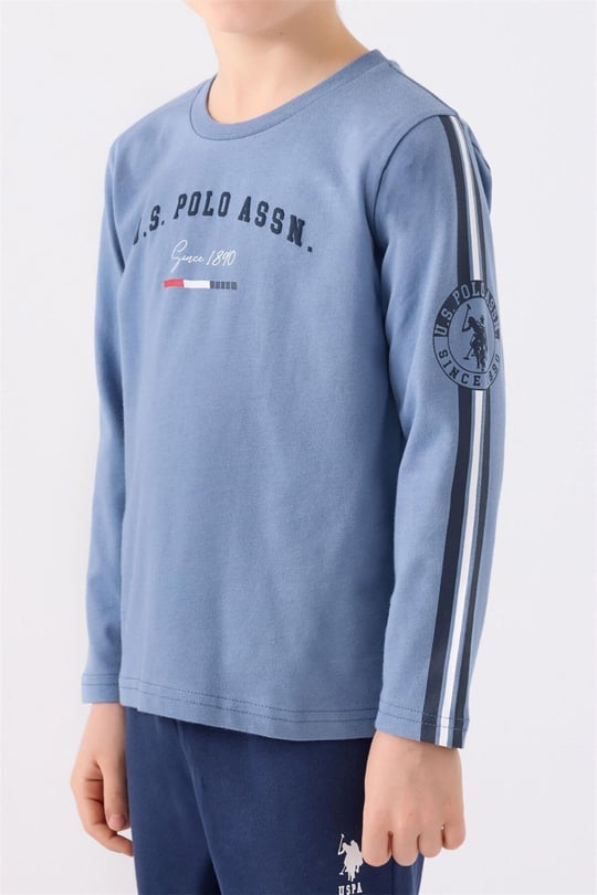 U.S. Polo Assn Erkek Çocuk Pijama Takım Mavi US1911-4