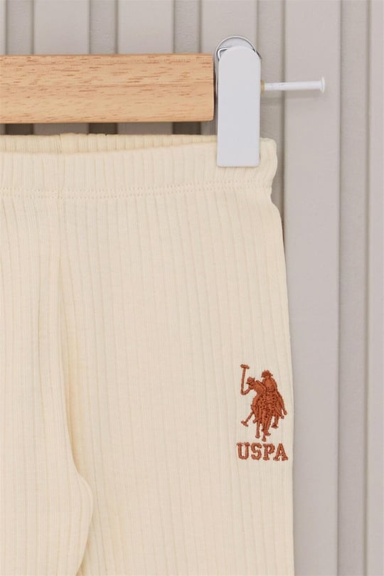 U.S. Polo Asnn Kız Bebek 2'li Takım Krem USB2108