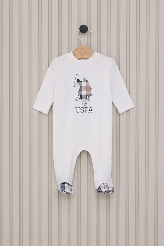 U.S. Polo Assn Erkek Bebek Patikli Tulum Krem USB2059