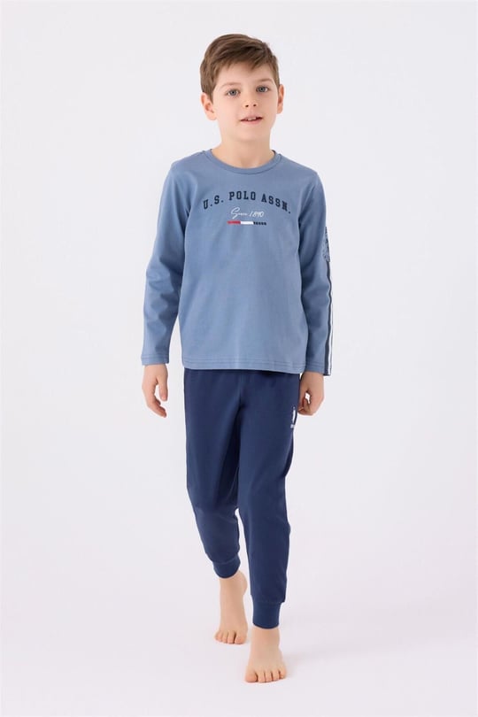 U.S. Polo Assn Erkek Çocuk Pijama Takım Mavi US1911-4