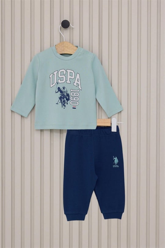 U.S. Polo Assn Erkek Bebek 2'li Takım Su Yeşili USB2096