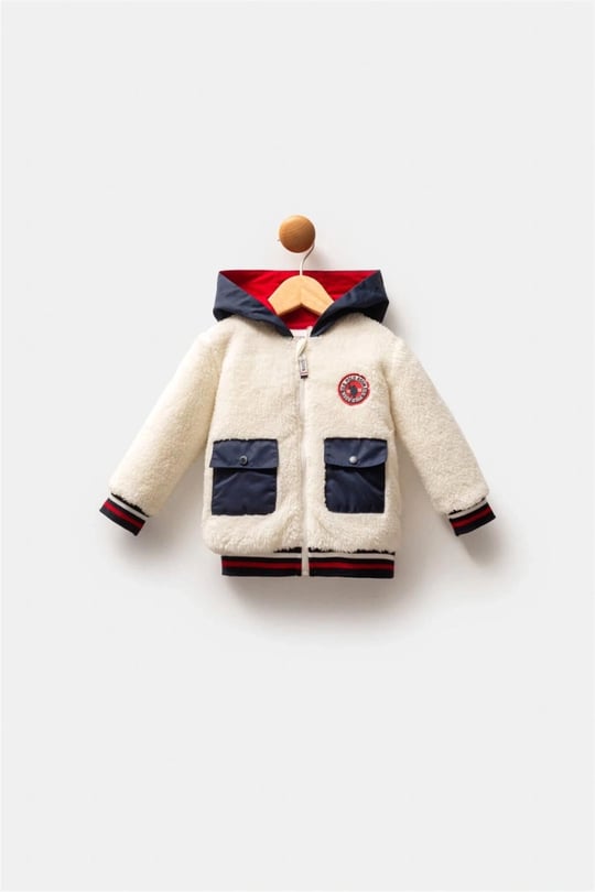 U.S. Polo Assn. Erkek Bebek Peluş Mont Beyaz USB2538
