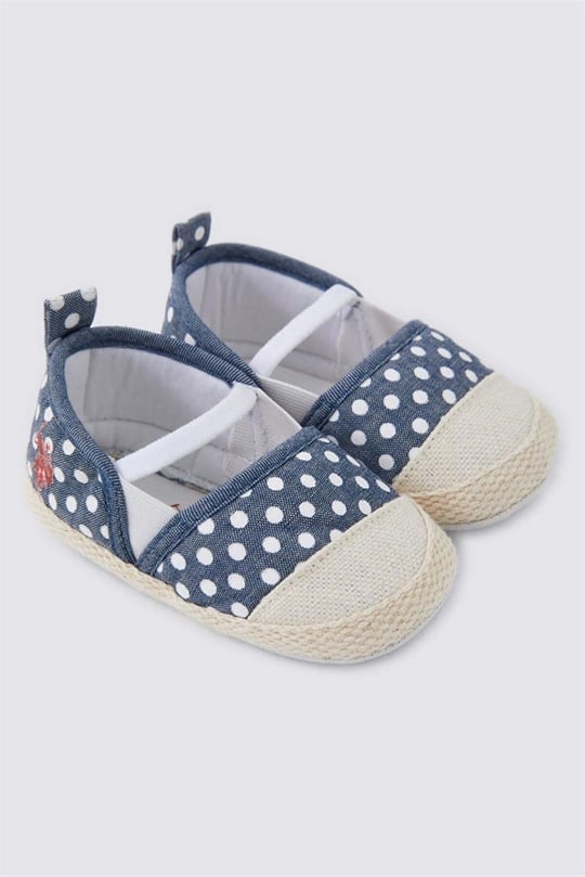 U.S. Polo Assn. Kız Bebek İlk Adım Babet Ayakkabı Puantiyeli Denim USB1307