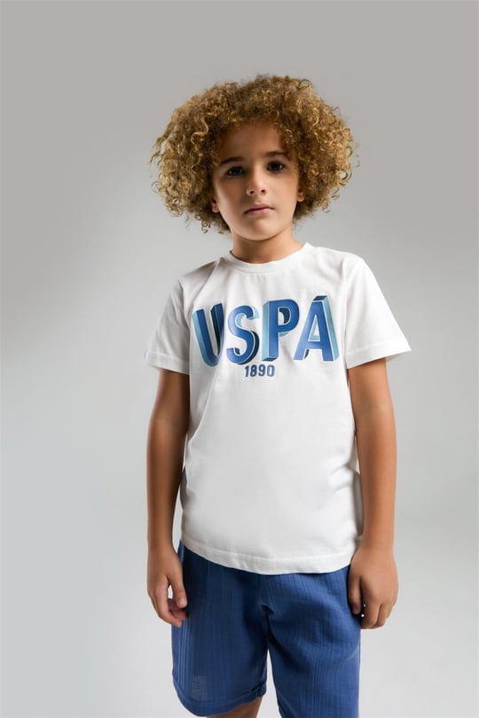 U.S. Polo Assn. Erkek Çocuk Bermuda Takım Beyaz US2039-4