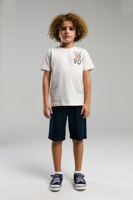 U.S. Polo Assn. Erkek Çocuk Bermuda Tişört Şort Takım Taş US2054-4