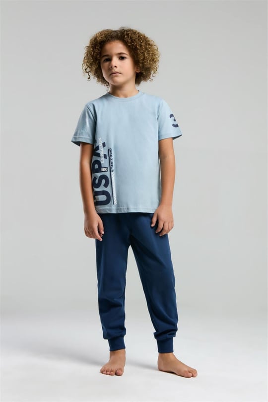 U.S. Polo Assn. Erkek Çocuk Pijama Takımı Mavi US2013-G