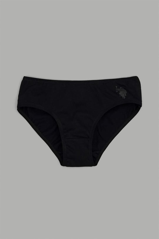U.S. Polo Assn. Kız Çocuk 3'lü Slip Külot Siyah US1677