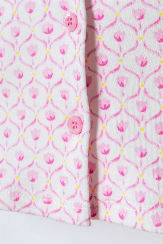 U.S. Polo Assn. Kız Bebek Desenli Gömlek Pijama Takım Ekru USB3020