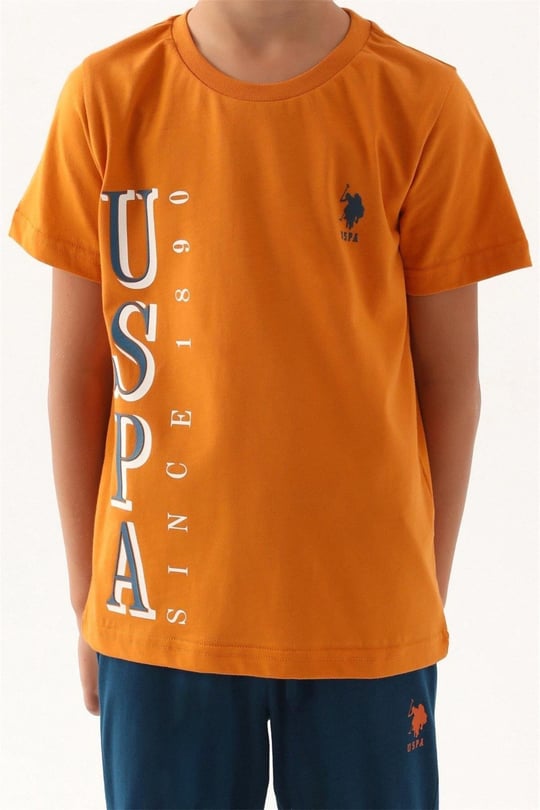 U.S. Polo Assn. Erkek Çocuk Pijama Takımı Kiremit US1717-4
