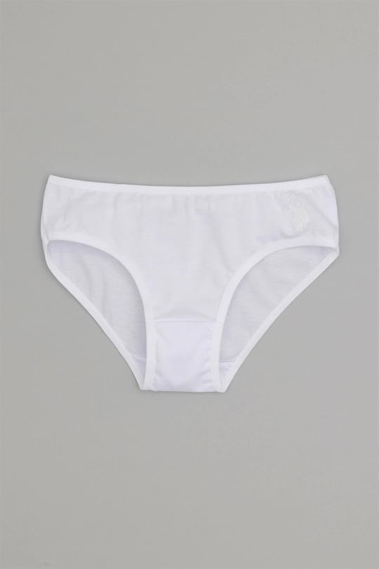 U.S. Polo Assn. Kız Çocuk 3'lü Slip Külot Set Beyaz US1675