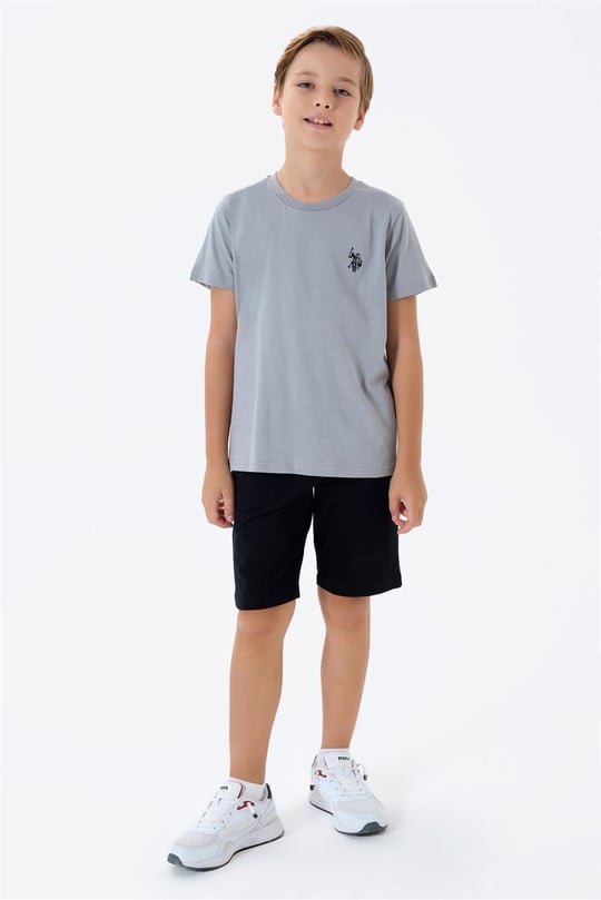 U.S. Polo Assn. Erkek Çocuk Tişört Şort Takım Gri US2427-4