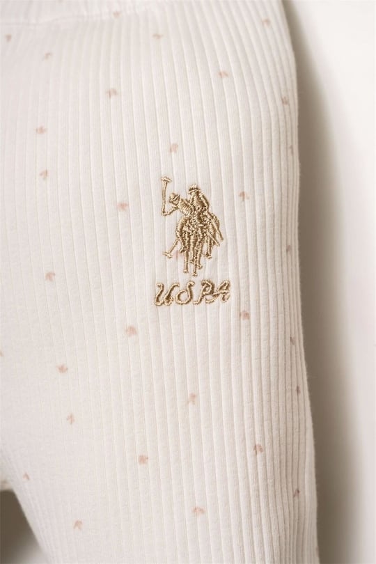 U.S. Polo Assn. Kız Bebek Gömlek Pijama Takımı Beyaz USB2952