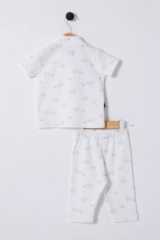 U.S. Polo Assn. Erkek Bebek Pijama Takımı Beyaz USB2329