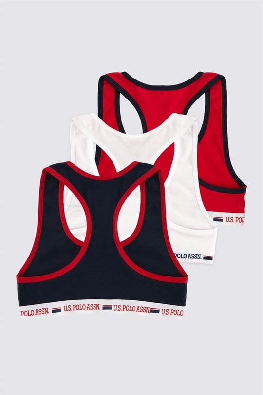 U.S. Polo Assn. Kız Çocuk 3'lü Bralet Takım Kırmızı US1681