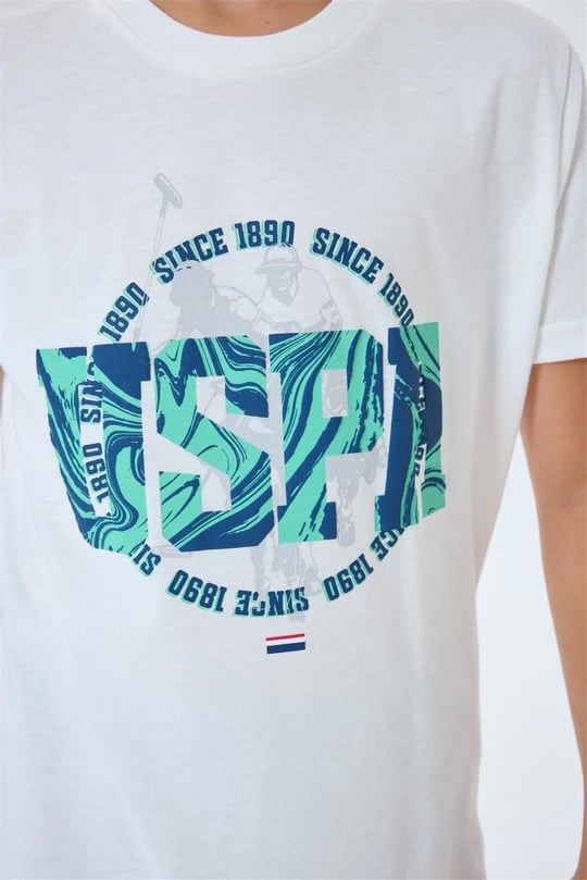 U.S. Polo Assn. Erkek Çocuk Pijama Takımı Beyaz US2413-4