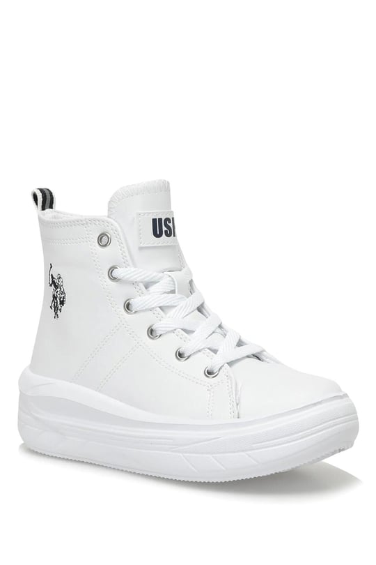 U.S. Polo Assn. Kız Çocuk Clementine JR PU 3PR Spor Ayakkabı Beyaz 101390022