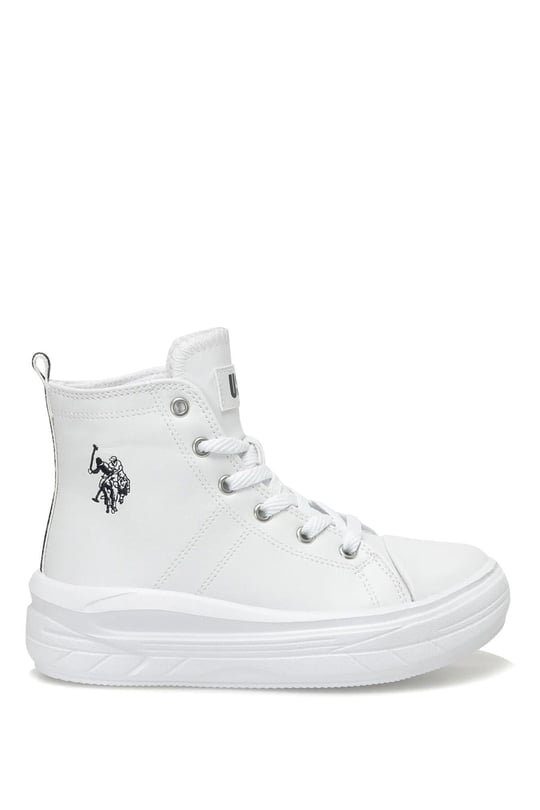 U.S. Polo Assn. Kız Çocuk Clementine JR PU 3PR Spor Ayakkabı Beyaz 101390022
