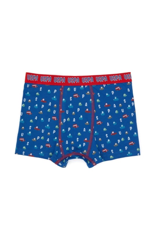 U.S. Polo Assn. Erkek Çocuk Desenli 3'lü Boxer Set Cobalt US2247