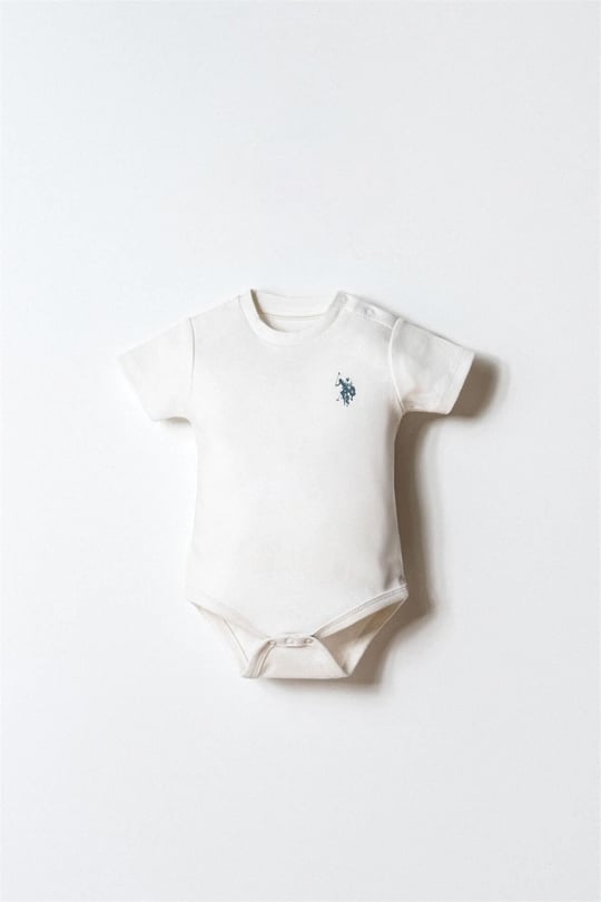 U.S. Polo Assn. Erkek Bebek 3'lü Body Zıbın Set Beyaz USB2853