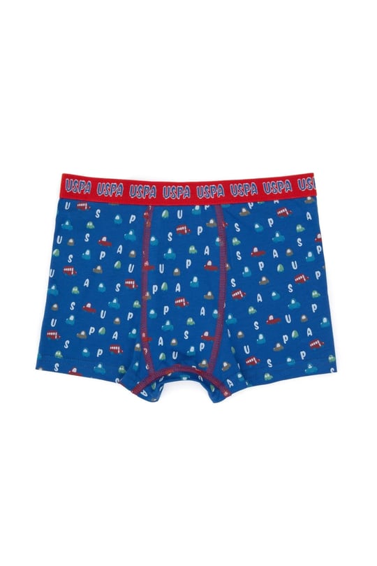 U.S. Polo Assn. Erkek Çocuk Desenli 3'lü Boxer Set Cobalt US2247