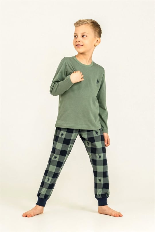 U.S. Polo Assn. Erkek Çocuk Pijama Takımı Yeşil US2647-G