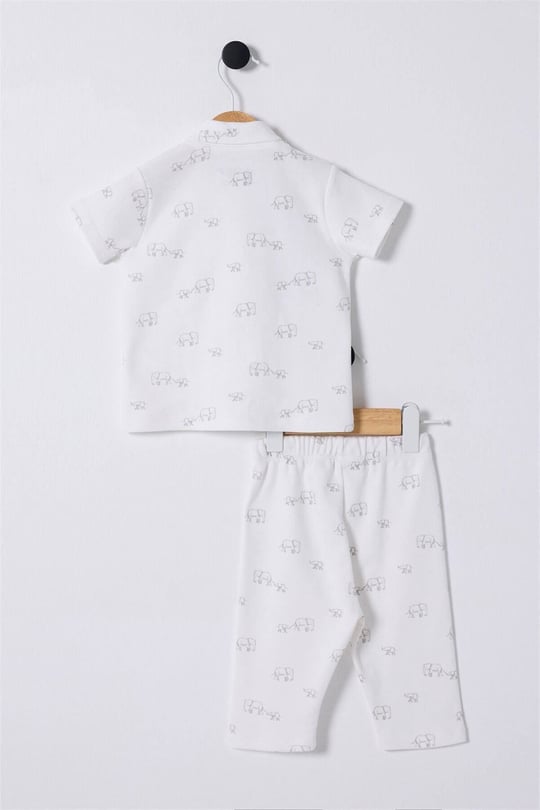U.S. Polo Assn. Erkek Bebek Pijama Takımı Beyaz USB2329