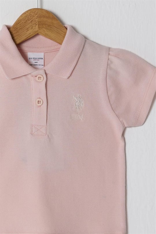 U.S. Polo Assn. Kız Bebek Polo Yaka Tişört Pudra USB2513