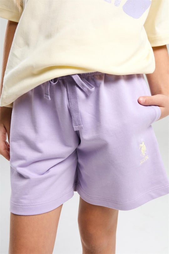 U.S. Polo Assn. Kız Çocuk Tişört Şort Takım Sarı US2094-4