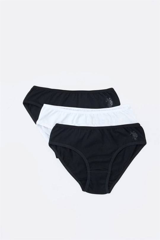 U.S. Polo Assn. Kız Çocuk 3'lü Slip Külot Set Navy US1682