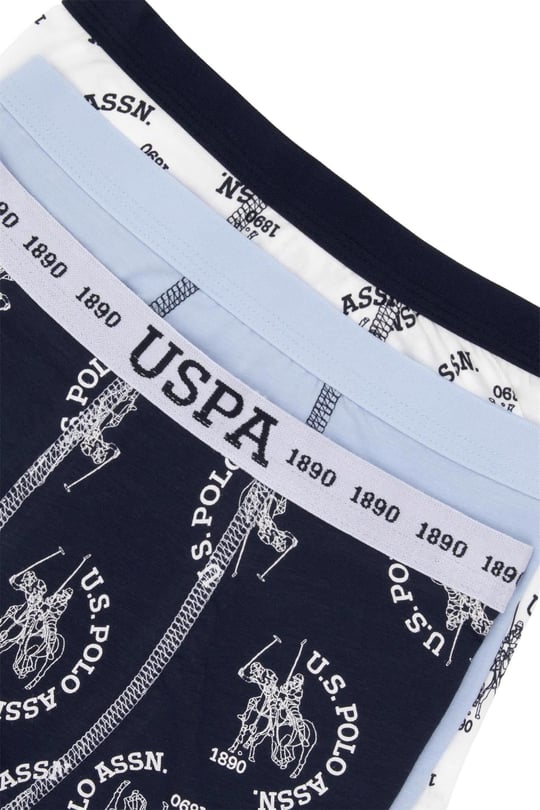 U.S. Polo Assn. Erkek Çocuk Desenli 3'lü Boxer Set Renkli US2245