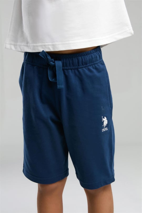 U.S. Polo Assn. Erkek Çocuk Bermuda Tişört Şort Takım Beyaz US2055-4