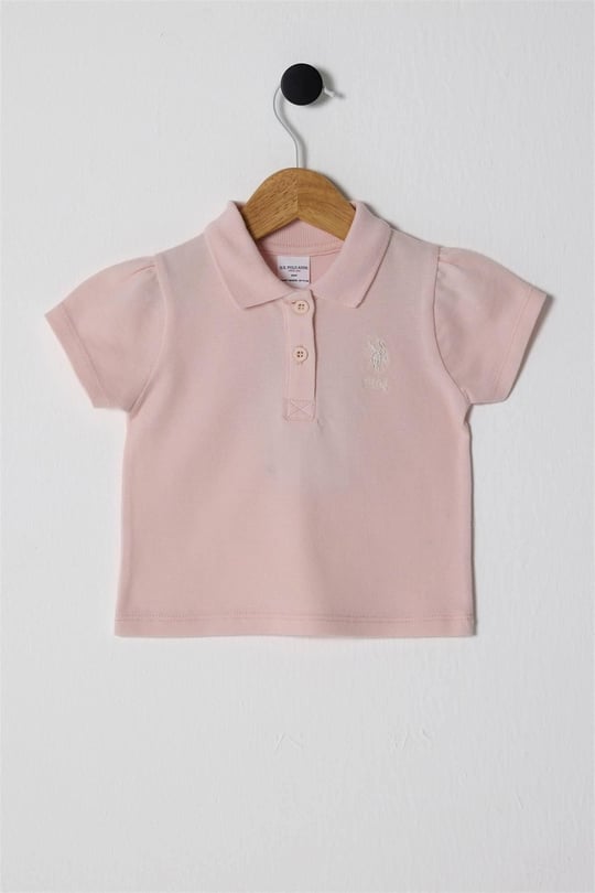 U.S. Polo Assn. Kız Bebek Polo Yaka Tişört Pudra USB2513