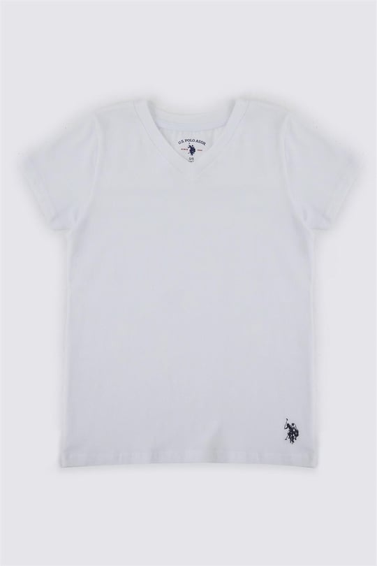 U.S. Polo Assn. Erkek Çocuk Solid Colora Atlet Beyaz US1381