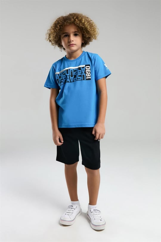 U.S. Polo Assn. Erkek Çocuk Bermuda Tişört Şort Takım Cobalt US2051-4