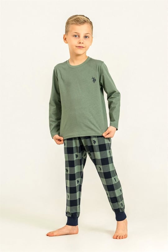 U.S. Polo Assn. Erkek Çocuk Pijama Takımı Yeşil US2647-4