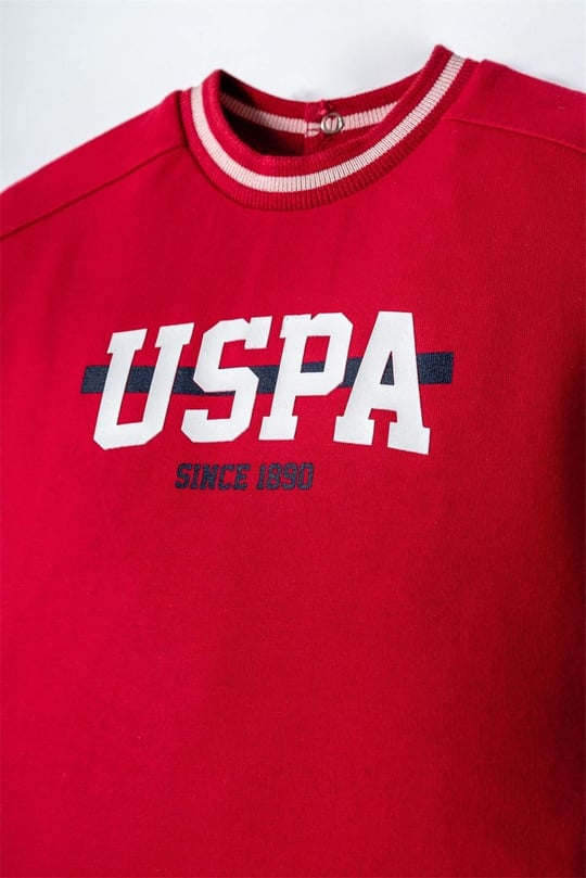 U.S. Polo Assn. Erkek Bebek Tişört Şort Takım Kırmızı USB2865