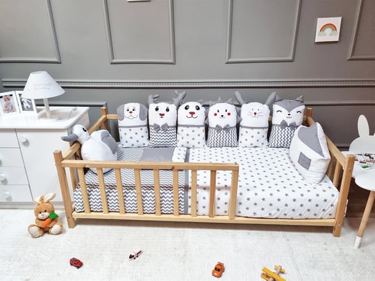 Yuar Baby Montessori Neşeli Dostlar 12 Parça Uyku Seti Gri